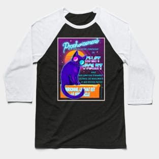 Le Chat Violet (Le Chat Noir Vaporwave Parody) Baseball T-Shirt